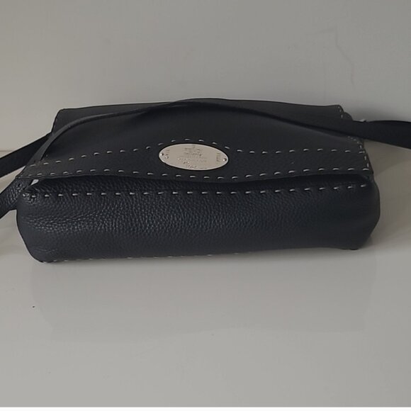 FENDI Black Leather Messenger Bag - Picture 8 of 16